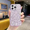 Capa de iPhone floral imitação de líquido com furo grande, fresca e simples, capa protetora para iPhone 17promax 16/15/14