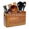 Caja de Almacenamiento con Compartimentos para Cuchillo y Tenedor de Mesa Doméstico Caja de Almacenamiento para Vajilla de Madera de Acacia Caja de Almacenamiento Multifuncional de Madera Maciza Caja de Madera