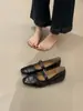 Zapatos de Charol de Estilo Francés con Velcro de Nuevo Estilo para Primavera Temprana para Mujer, Zapatos Mary Jane Casuales Versátiles de Suela Blanda que Aumentan la Altura para Mujer