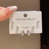 Moda Japonesa Coreana Simple Juego de Pendientes de Tres Piezas con Hoja de Circonita Viaje Diario Diseño Pequeño Versátil Sentido de Diseño Pendientes Súper Brillantes