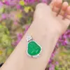 Al por mayor Nuevo Chalcedony Verde Hielo Color Jade Verde Yang Buda Maitreya Colgante para Dama Collar de Ágata Buda de Jade Modelo al por Mayor