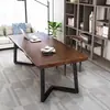 Escritorio de oficina de madera maciza, mesa larga grande, mesa de conferencias simple, escritorio para computadora en casa, escritorio de escritura simple de madera maciza