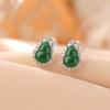 Yilu Silver S925 Sterling Silver Banhado a Ouro Jade Gourd Elegante Elegante Personalizado Luz Brincos de Luxo All-match Incrustado Brincos de Prata