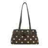 2026 Bolso de Hombro de Lunares Retro para Mujer Bolso Baguette con Hebilla de Cuero Nuevo para Otoño/Invierno Estilo Perezoso Cierre de Cremallera Bolso Pequeño de Hombro Único