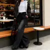 Jeans Anchos Negros y Grises para Mujer, Otoño e Invierno, Corte Holgado, Tallas Grandes, Favorecedores para Figuras Curvilíneas, Pantalones Largos Rectos