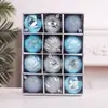 Ventas Directas de Fábrica 6cm 12Piezas Bola de Navidad Caja de Regalo Set de Pintura Decoraciones de Navidad Decoración Navideña