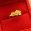 Anillos Grandes de Gypsophila Chapados en Oro de Oferta para Mujer, Varios Anillos con Forma de Corazón, Anillos con Carácter de Fortuna, Anillos para Mujer, Joyería de Oro Arena al por Mayor de Fabricantes