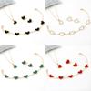 CDD Pulsera de Amor en Forma de Corazón de Trébol para Mujer Juego de Aretes y Collar Populares Comercio Electrónico Transfronterizo Fábrica Proveedora de Comercio Exterior