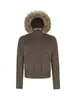 Jaqueta curta com capuz para homens, novo modelo de inverno, gola de pelo sintético removível, zíper duplo, afina a silhueta, estilo coreano, disponível em duas cores