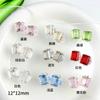 Verano Cristal de Hielo Montón Diamante Uñas Arte Joyería Color Transparente Cubo de Hielo Azúcar Ángulo Recto Taladro de Uñas Rosa Rosa Bola de Diamante Rosa