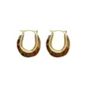 Pendientes de Resina Color Café Maillard Otoño e Invierno para Mujer, Moda de Lujo Ligero, Sensación de Alta Gama, Pendientes Versátiles y Elegantes, Diseño de Nicho