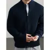 Suéter de punto de negocios para hombre con cuello alto, estilo 'old money', de alta gama, peso pesado, corte ajustado, prenda exterior de otoño/invierno, venta al por mayor desde fábrica transfronteriza