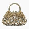086 Bolsa de Mão Cravejada de Diamantes Bolsa de Noite Oval de Vidro Diamante Bolsa de Mão Banquete de Alto Nível Clutch de Cristal Feminina
