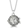 Pendente Vazado Flor Gota Mexicana Aromaterapia Corrente de Aço Titânio Diamante Difusor de Óleo Essencial Colar para Mulheres