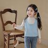 Chaleco de Punto de Color Sólido para Niñas para Ropa Exterior de Mujer Otoño Nueva Llegada Chaleco de Color Sólido Infantil Moderno y Elegante para Niñas Combinable