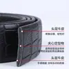 Cinturón para Hombre, Piel de Vaca de Primera Capa, Patrón de Cocodrilo, Piel Genuina, Cuerpo de Cinturón Automático, Cinturón sin Hebilla, Stock Listo del Fabricante al por Mayor