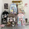 Mochila Nueva de Estilo Japonés de Alto Valor para Chicas de Secundaria y Preparatoria, Mochila Linda de Bloques de Color de Gran Capacidad