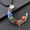 Collar colgante de chakra de cristal Chakela estrella de cinco puntas Luna accesorios de ropa al por mayor venta caliente transfronteriza