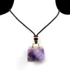 2341-Colar com Bolsa de Pedra Ágata Cristal Natural, Mais de 20 Materiais, Acessórios de Corrente para Suéter Outono e Inverno com Corda Colorida Trançada