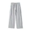 Mu Qiu Ropa de Hombre 2026 Verano Sensación Fresca Tencel Lino Pantalones Casuales para Hombre Pantalones Largos Rectos Holgados para Deporte y Uso Diario