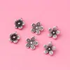 Anillo Colgante Flor de Plata Tailandesa Plata de Ley 925 Agujero para Colgante Flor Pequeña Collar Lindo Pulsera Pulsera Accesorios Estilo Retro Accesorios