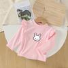 Roupa íntima térmica de veludo infantil Camisa de base para meninas Primavera e Outono Roupas de outono para meninas Top de peça única Gola meia alta infantil Bebê