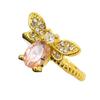 Anillo de Abeja de Citrino de Moda Nueva de Weizhuang Abierto Ajustable para Mujer W134