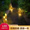 Lámpara de Bambú LED Lámpara de Césped a Prueba de Lluvia para Exteriores Lámpara de Bambú de Fibra de Vidrio para Patio Foco de Bambú Luminoso Simulado
