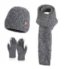 Conjunto de Tres Piezas de Invierno para Exteriores: Gorro de Lana Tejido Cálido, Gorro de Punto con Forro de Forro Polar Europeo y Americano, Protección contra el Frío para las Orejas, Guantes, Bufanda