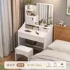 Tocador pequeño, tocador moderno simple para dormitorio, para apartamentos pequeños, nuevo modelo 2026, mesa de maquillaje simple para viviendas de alquiler