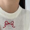 Collar de Hilo con Lazo Cadena para Clavícula para Mujer Plata Esterlina Simple Lujo Ligero Diseño Nicho 2024 Nuevas Explosiones de Alta Gama