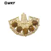 WT-MP295 Abanico Único Multicolor Incrustado con Piedras Preciosas Pequeñas y Circonita Colgante para Accesorios de Joyería Exquisitos DIY