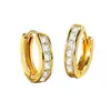 Hebilla de oreja de circón de diamante cuadrado Runxin pendientes de círculo de diamante brillante de moda estilo frío moderno pendientes individuales para hombre