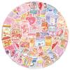 50 Pegatinas de Colección de Snacks Ins Graffiti Decorar DIY Funda de Teléfono Móvil Papelería Equipaje Notas Pegatinas Impermeables