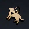 Acessórios de aço inoxidável corte a laser pingente de cachorro basset com coração vazado joia DIY de aço titânio pingente de colar