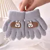 Guantes Personalizados para Niños Dibujos Animados Cálidos y Resistentes al Frío Invierno Terciopelo de Partículas Tejidos de Cinco Dedos Guantes para Bebé para Niños y Niñas