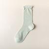 Meias Femininas de Cano Médio, Algodão Puro Fino, Antibacterianas, Malha Respirável, Meias Empilháveis, Meias Longas Coloridas JK, Estilo Versátil, Absorventes de Suor