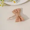 Acessórios de Cabelo Novos e Requintados para Bebês Coreanos e Japoneses Clip de Cabelo com Laço de Cor Sólida Acessório de Cabelo para Meninas Franja Lateral Grampo de Cabelo Headwear