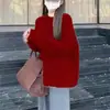 Suéter Redondo de Terciopelo de Visón Morado Impermeable Estilo Coreano para Mujer, Nuevo Top de Punto Holgado Perezoso Otoño e Invierno, Engrosado