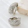 Pendientes de Alta Calidad, Nuevos Clips para Orejas de Frijol Brillantes Multicolores Completamente Incrustados de Diamantes, Pendientes de Moda Retro de Alta Gama para Mujer Más Vendidos