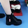 Botas de nieve de cuero suave para mujer, nuevo estilo de invierno 2026, forradas de felpa y engrosadas para abrigar, botas tipo Martin con suelas gruesas, antideslizantes, botas de algodón de suela blanda para mujer