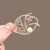 Nuevo Broche de Esmalte Chino Retro Fénix Pipa Abanico Flor Pin Accesorios Hanfu Qipao Broche de Tendencia Nacional