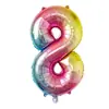 Versión Americana Cuerpo Delgado 32 pulgadas Número Globos de Papel de Aluminio Color Degradado Oro Plata Oro Rosa Globos Numéricos Venta al por Mayor