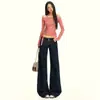 Laranja Infantil # Jeans Flare Solto Tendência e Estiloso para Mulheres, Emagrecedor e Valorizador, Calça Flare Versátil.