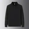 Moletom Masculino com Meio Zíper, Novo Estilo Outono 2024, Caimento Solto, Marca Tendência, Pulôver, Gola Alta, Camada Base para Estudantes Universitários