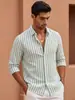 Camisa geométrica masculina nova para Amazon europeu e americano transfronteiriço, camisa masculina de manga comprida com elasticidade em quatro direções