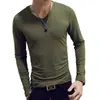 Camiseta de Manga Longa Masculina Gola V Slim Top de Outono Masculino Top Fino de Outono Camiseta de Cor Pura Gola Redonda Camisa Básica Primavera e Outono t