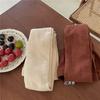 IOULOR Corea del Sur Popular en Internet Medias Planas Color Sólido Carmesí Profundo Life Plus Leggings de Entrepierna Pantalones Combinables para Otoño/Invierno