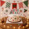 Atmosfera de Festival de Natal Bandeirola de Puxar de Aniversário Elementos de Meia de Natal Faixa de Letras Topper de Bolo Decorações