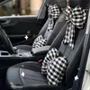 Apoio de Cintura para Carro Quatro Estações Universal Simples Fita de Laço para Carro Almofada Lombar Popular na Internet Decoração de Carro Travesseiro de Encosto de Cabeça